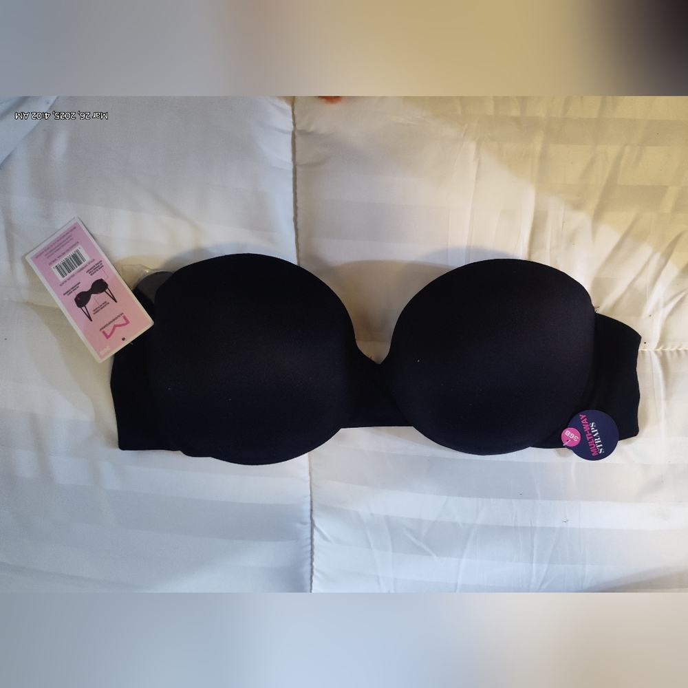 Black Strapless Push Up Bra By Maidenform 36B - NWT